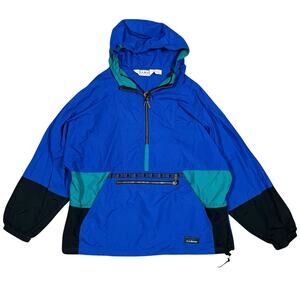 VTG 90s 80s LL Bean Pullover 1/4Zip Anorak Windbreaker Jacket Aztec Womens Large